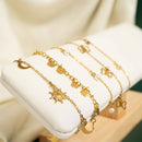 Silver Moon & Star Charm Anklet by WJW