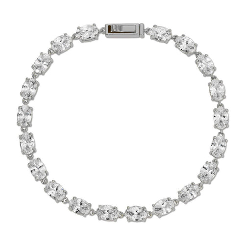 Silver Oval Tennis Bracelet