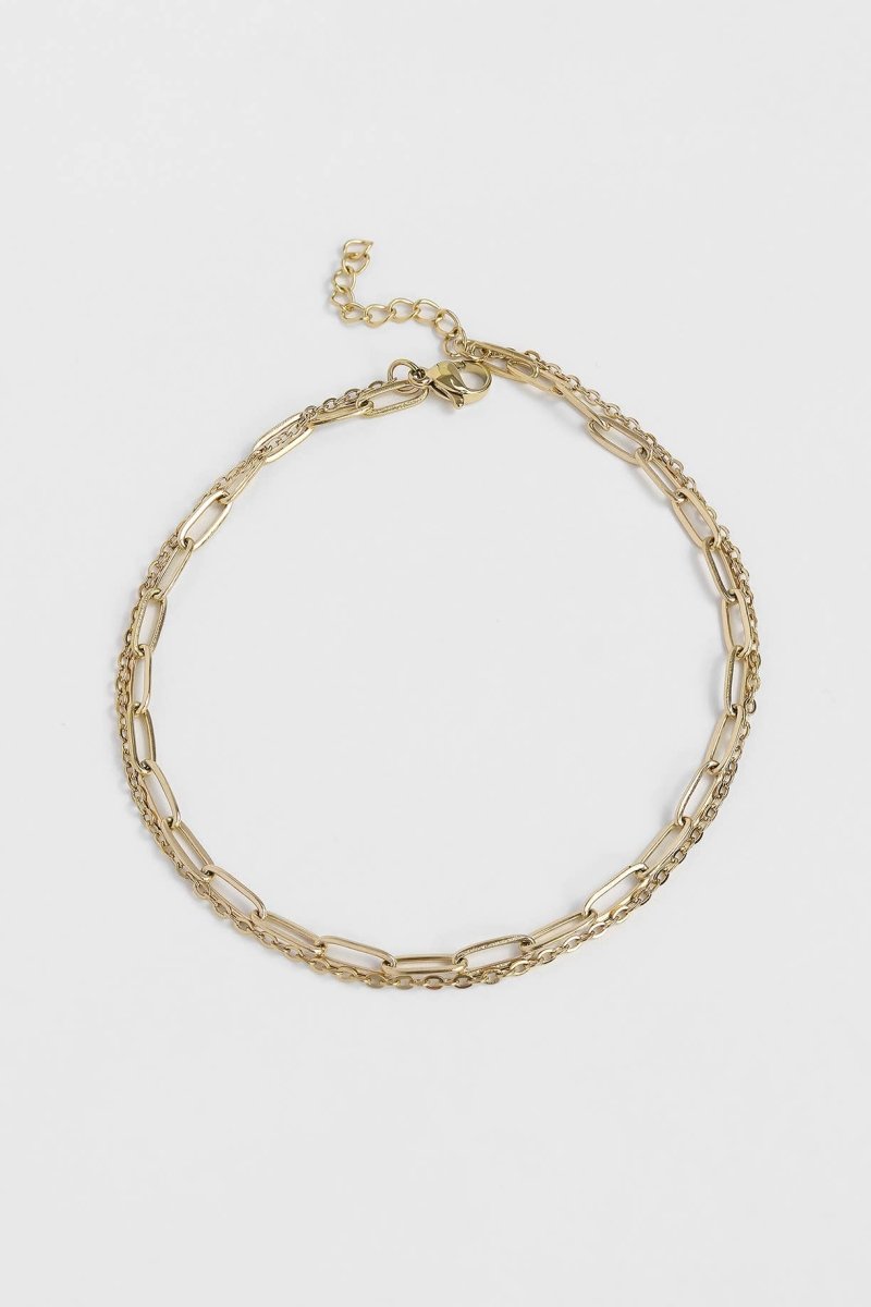 Silver Paperclip Chain Anklet by WJW