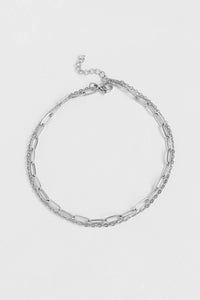 Silver Paperclip Chain Anklet