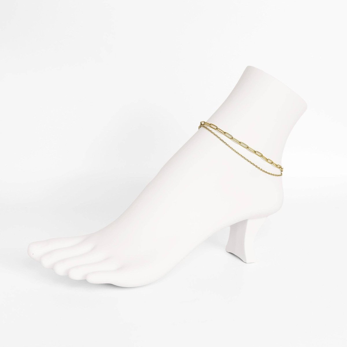 Silver Paperclip Chain Anklet by WJW