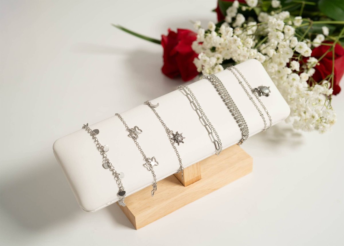 Silver Paperclip Chain Anklet by WJW