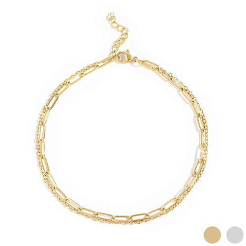 Silver Paperclip Chain Anklet by WJW