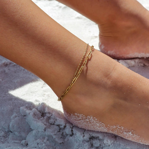 Silver Paperclip Chain Anklet by WJW