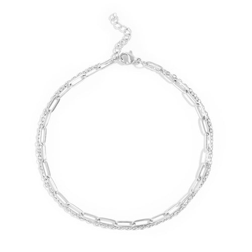 Silver Paperclip Chain Anklet by WJW