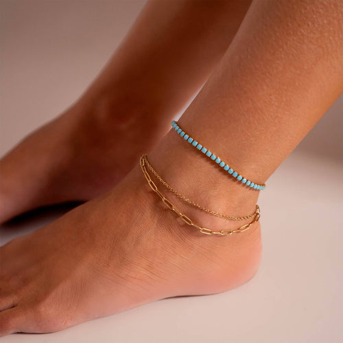 Silver Paperclip Chain Anklet by WJW