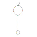 Silver Rainbow Beaded Hand Chain by WJW
