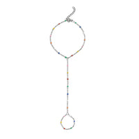 Silver Rainbow Beaded Hand Chain