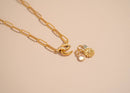 Silver Rhinestone Charm Holder Necklace Modern Elegance
