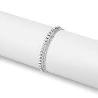 Silver Rhinestone Layered Anklet