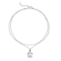 Silver Sea Turtle Anklet