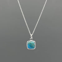Silver Square Turquoise Necklace