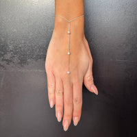 Silver Stationary Pearl Hand Chain