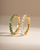 Slanted White CZ Baguette Ring