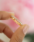 Slanted White CZ Baguette Ring