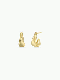 Small Ripple Gold Hoop Earrings