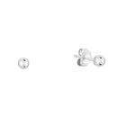 Solid 14K White Gold Ball Stud Earring with Secure Push - Back 6mm - Red Bird Road