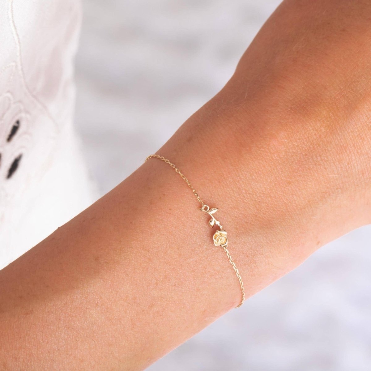 Solid Gold Forever Rose Bracelet by La Kaiser