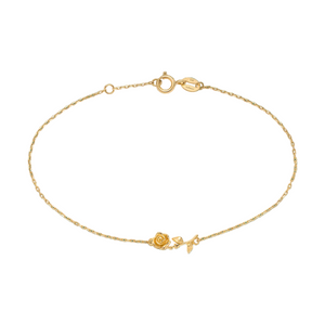 Solid Gold Forever Rose Bracelet