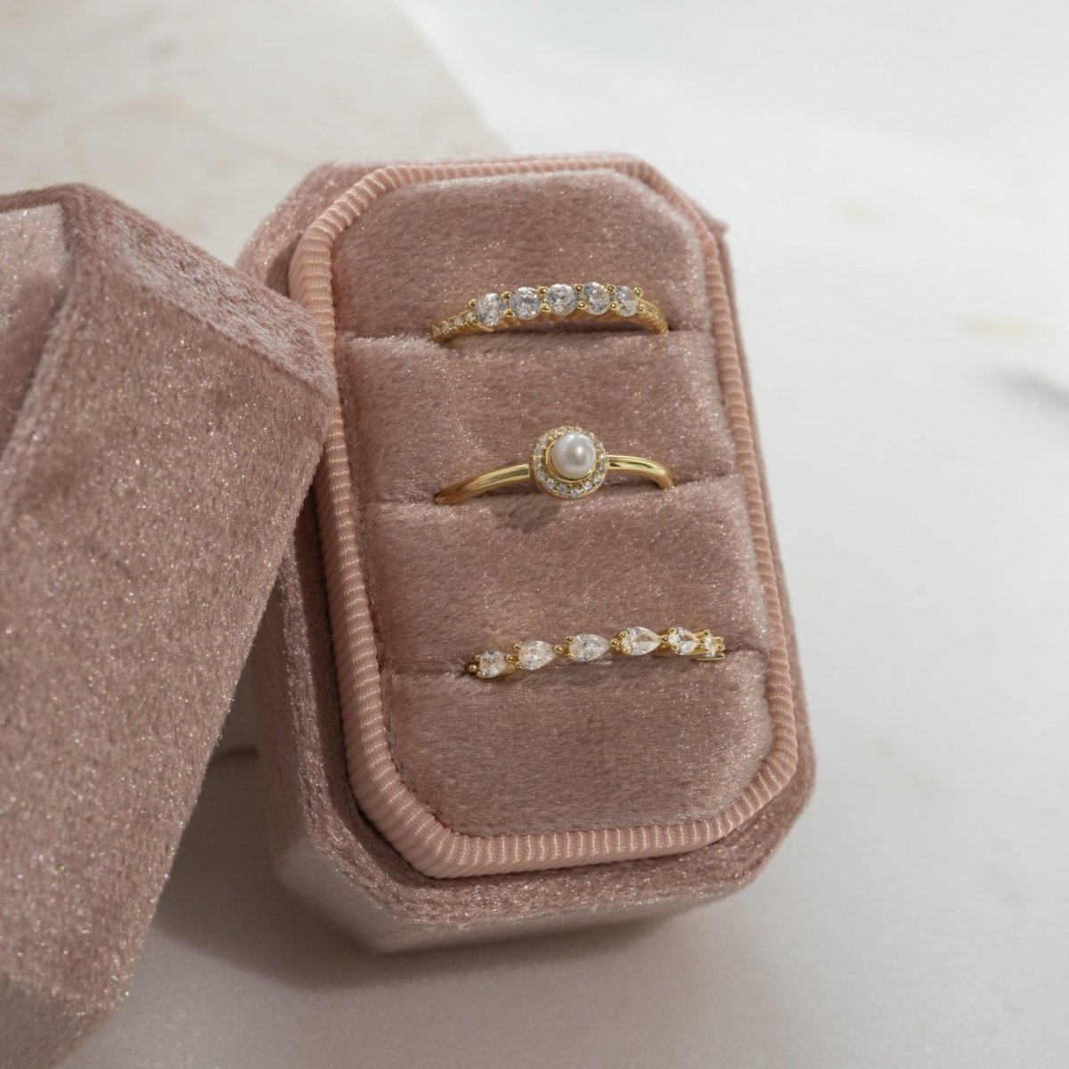 Solitaire Pearl Ring Rings by Sami Jewels