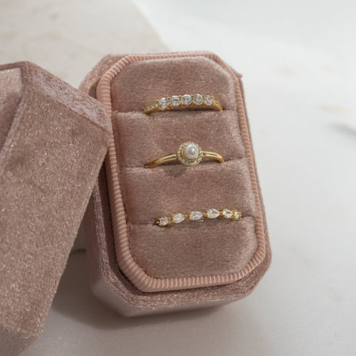 Solitaire Pearl Ring Rings by Sami Jewels