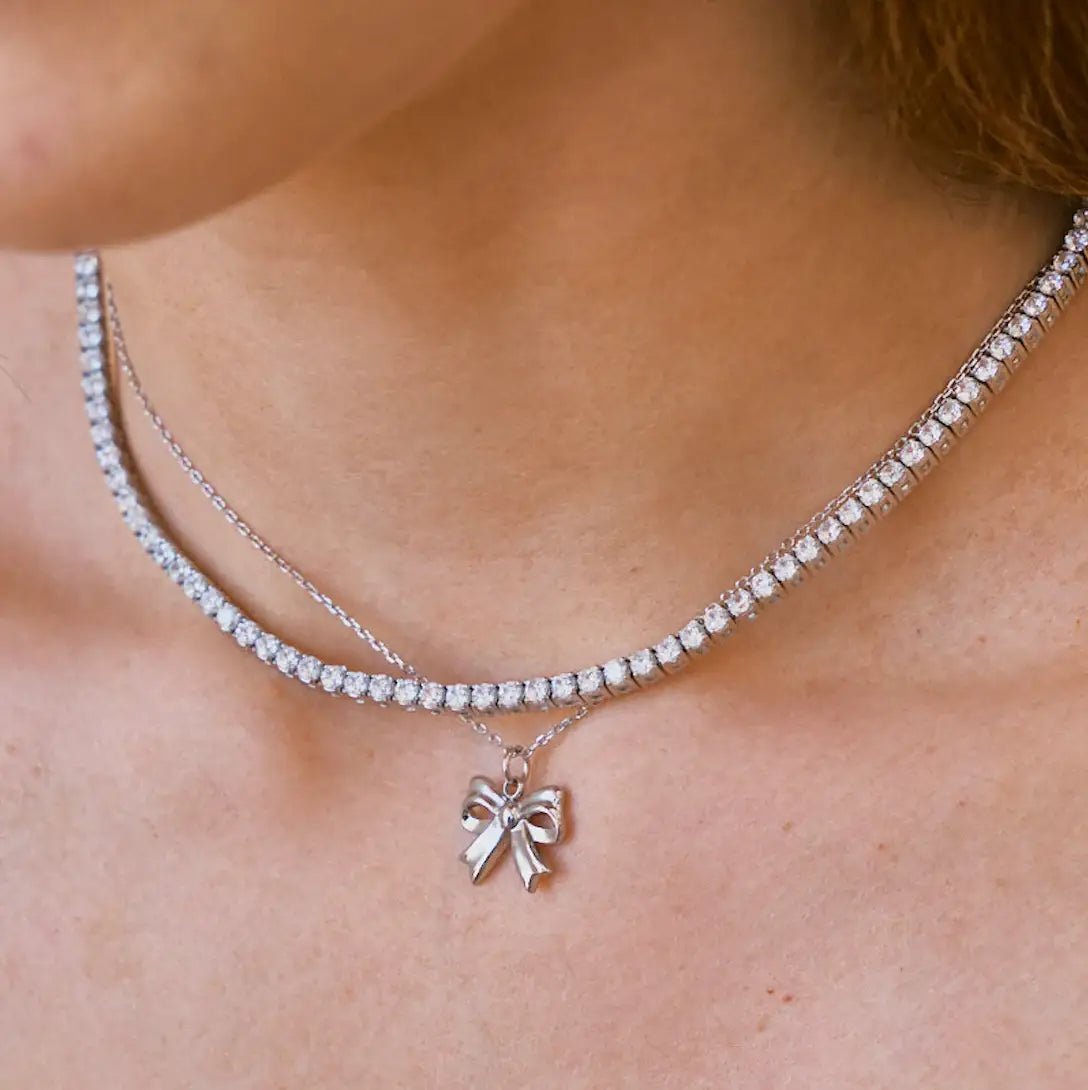 Sophie Waterproof Silver Tennis Necklace