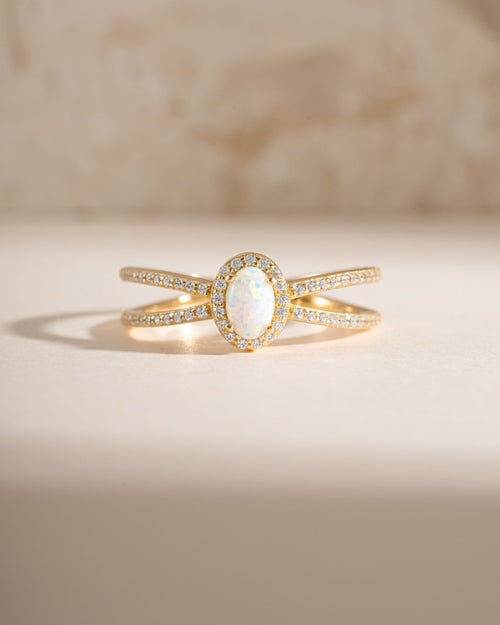 Split Shank Opal Ring Rings by Sami Jewels
