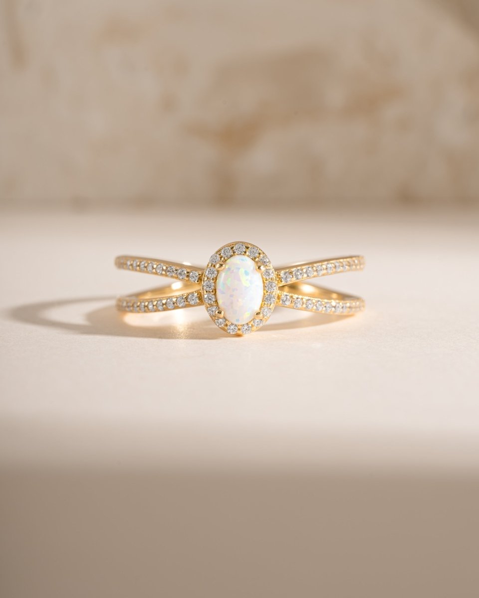 Split Shank Opal Ring Rings by Sami Jewels