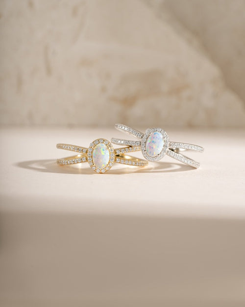 Split Shank Opal Ring Rings by Sami Jewels