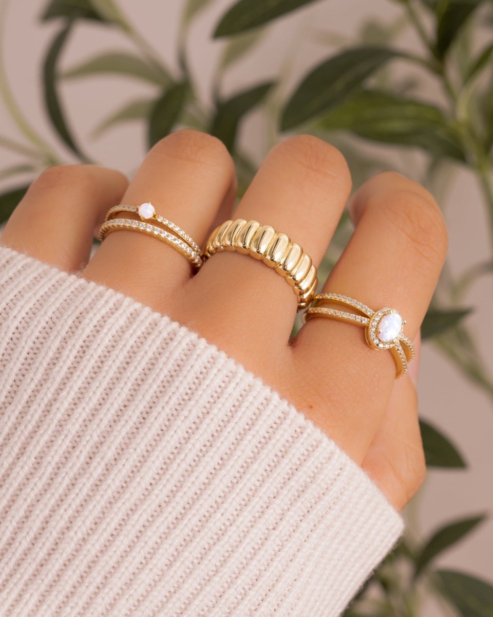 Split Shank Opal Ring Rings by Sami Jewels
