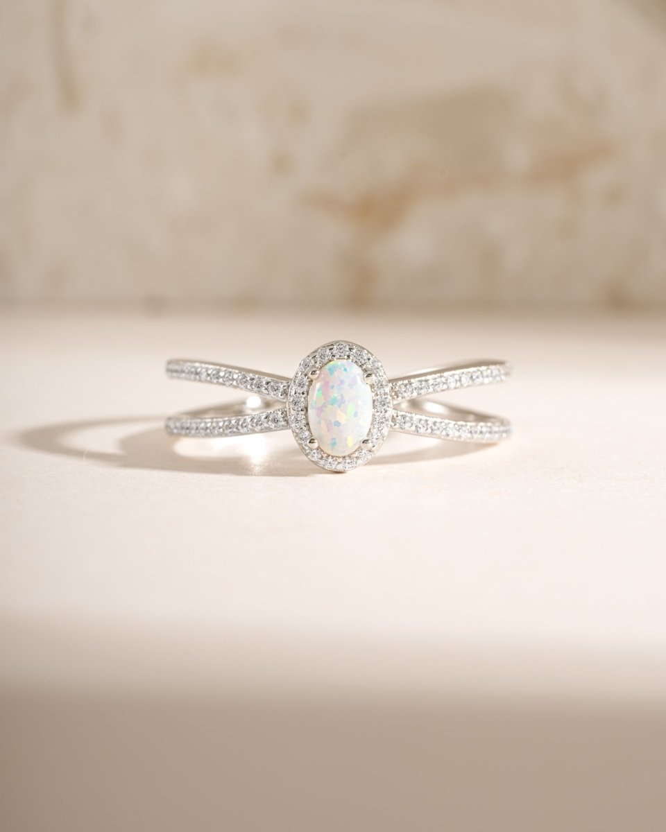 Split Shank Opal Ring Rings by Sami Jewels