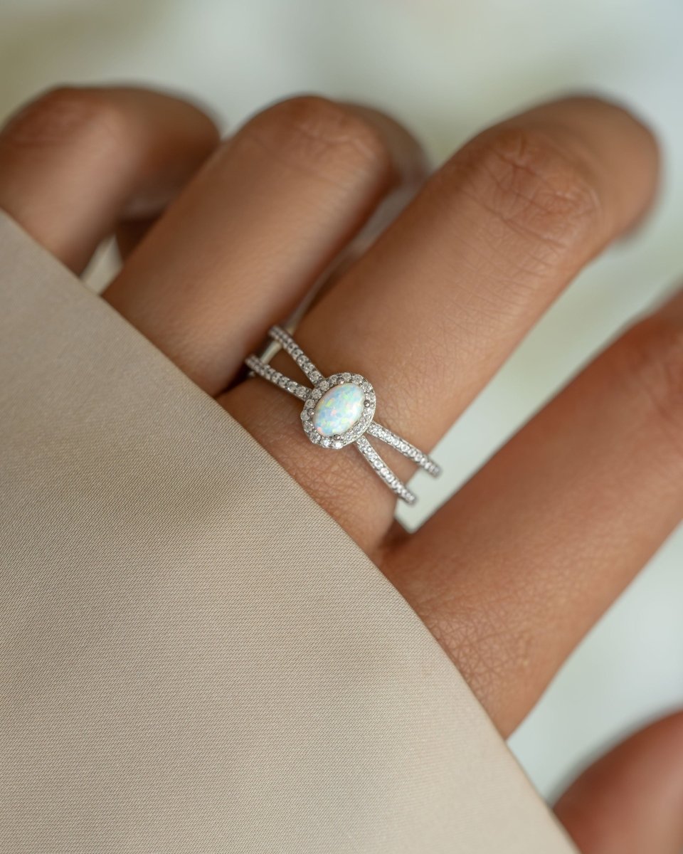 Split Shank Opal Ring Rings by Sami Jewels