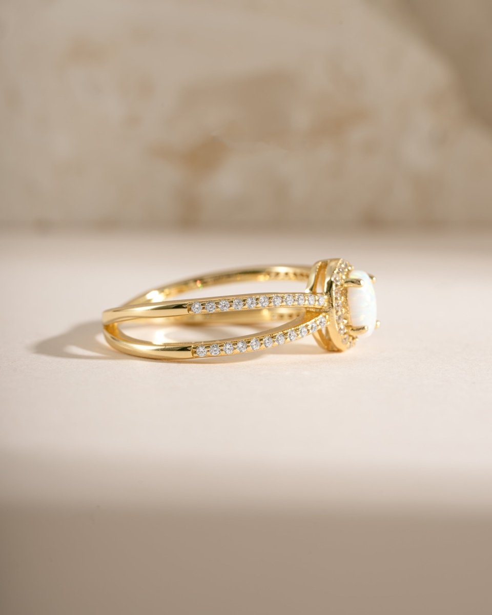 Split Shank Opal Ring Rings by Sami Jewels