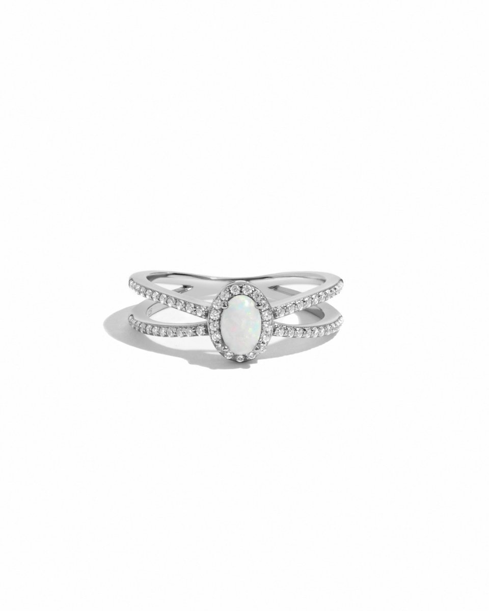 Split Shank Opal Ring Silver Rings by Sami Jewels