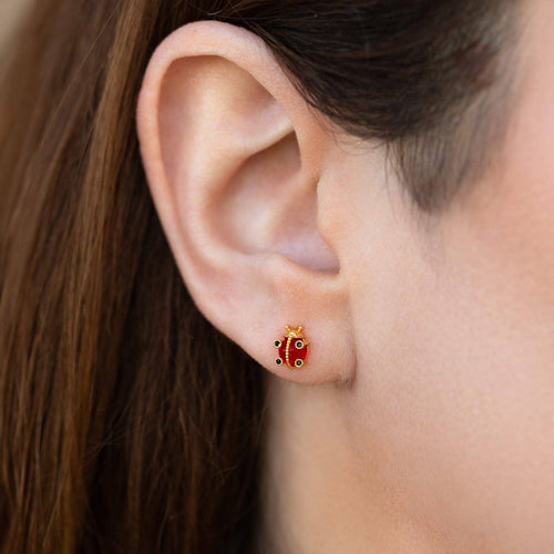 Spot Me if You Can Gold Ladybug Studs