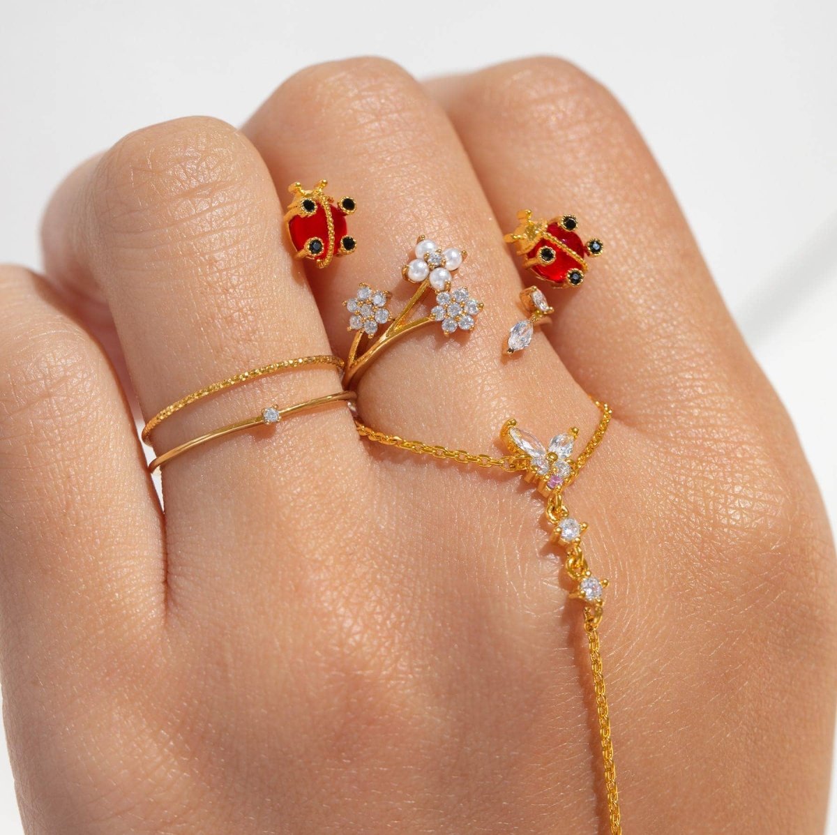 Spot Me if You Can Gold Ladybug Studs