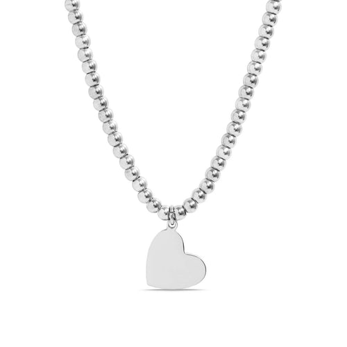 Stainless Steel Heart Beaded Waterproof Necklace by WJW