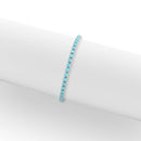 Stainless Steel Turquoise Rhinestone Tennis Chain Bracelet