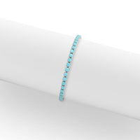 Stainless Steel Turquoise Rhinestone Tennis Chain Bracelet