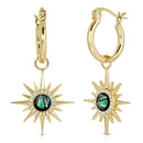 Abalone Starburst Mini Hoops