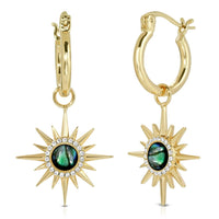 Abalone Starburst Mini Hoops