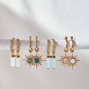 Abalone Starburst Mini Hoops