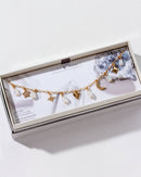 Stardust Charm Necklace with Moonstone and Gold Charms