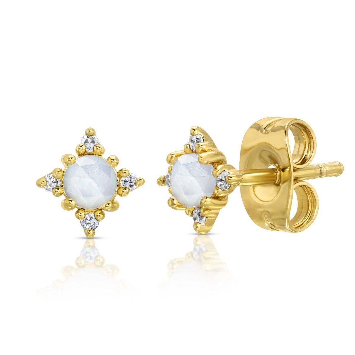 Starlight Studs - Mother of Pearl by Elizabeth Stone Jewelry