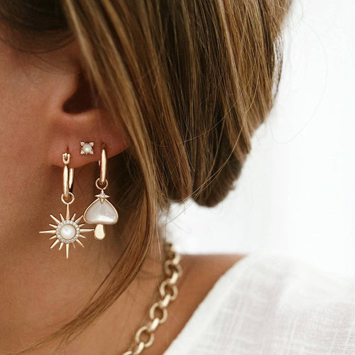Starlight Studs - Mother of Pearl by Elizabeth Stone Jewelry