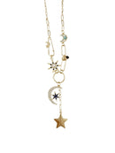 Starry Night Gold Multi Charm Necklace