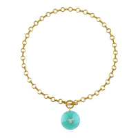 Statement Amazonite Coin Toggle Necklace