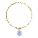 Statement Lace Agate Coin Toggle Necklace