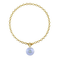 Statement Lace Agate Coin Toggle Necklace