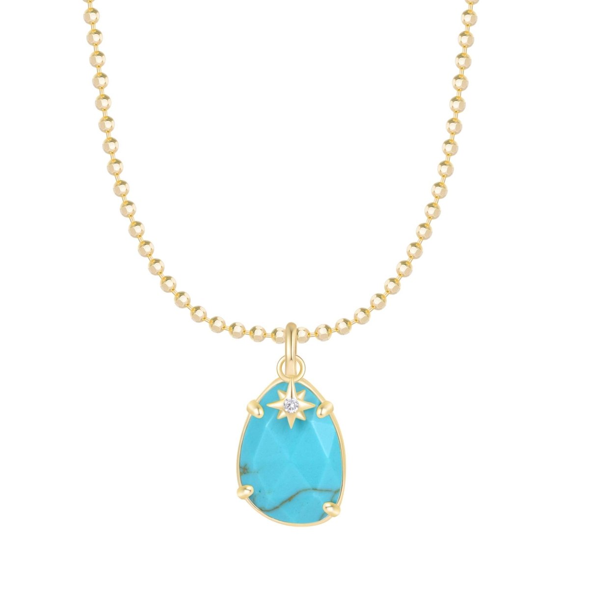 Stella Turquoise Pendant Necklace with Star Charm by Kamaria Jewelry